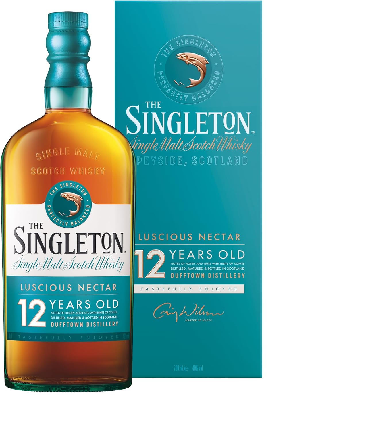 The Singleton 12 Year Old Single Malt Scotch | 40% Vol | 70cl | Notes of Honey &amp;amp; Nuts | Mellow &amp;amp; Buttery Smooth | Perfectly Balanced Speyside Whisky | Perfect for Whisky Lovers | With Gift Box