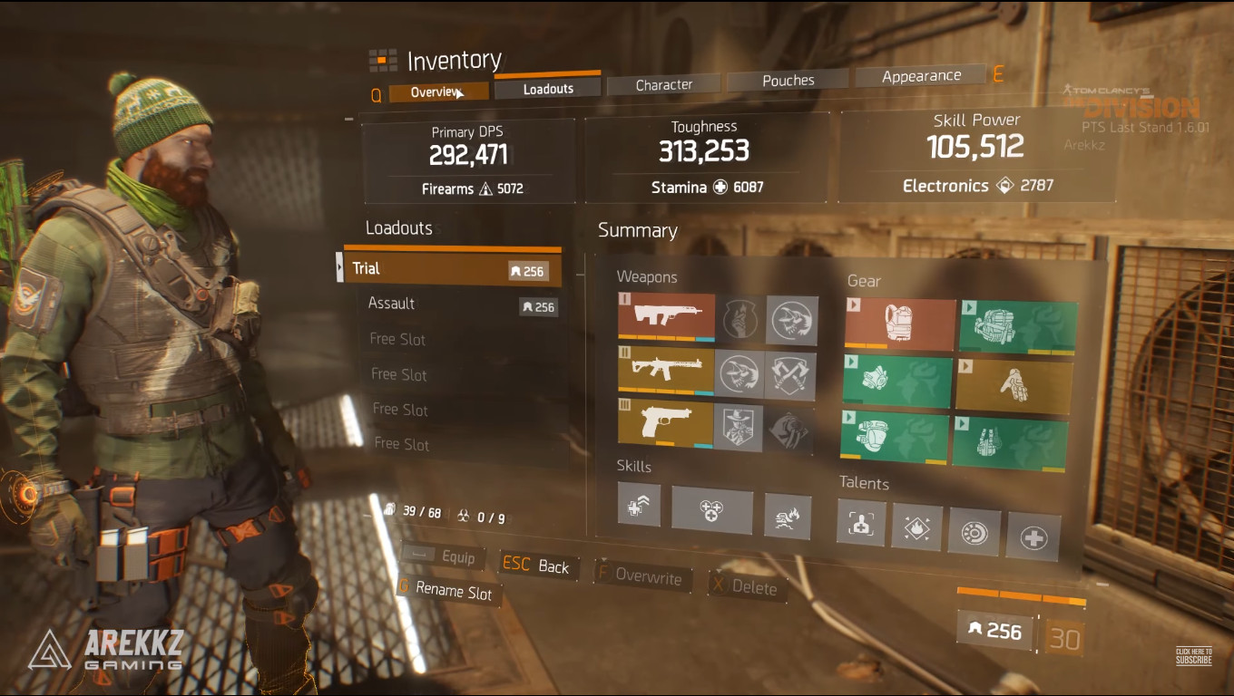 Screenshot of the Loadout menu in Suicide Squad kill the Justice