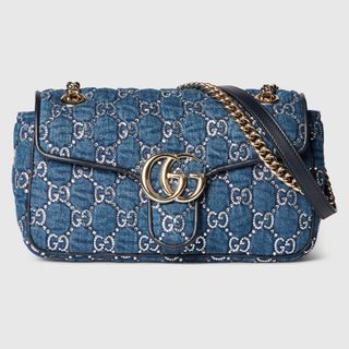 Crystal and denim Gucci Marmont bag