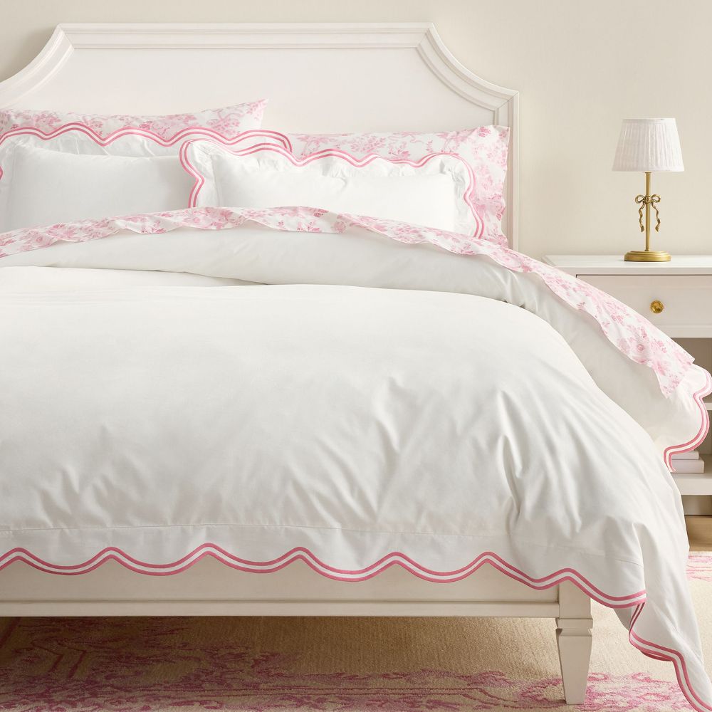 LoveShackFancy Embroidered Scallop Duvet Cover