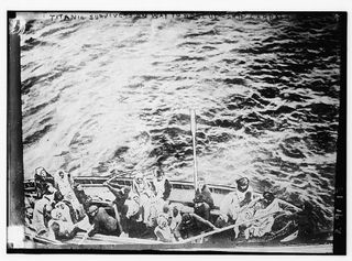 Titanic survivors on the way o the Rescue Ship