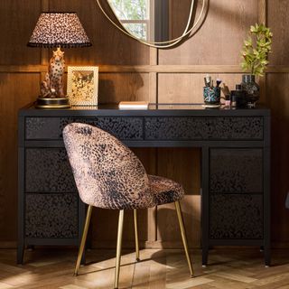 leopard print vanity desk 