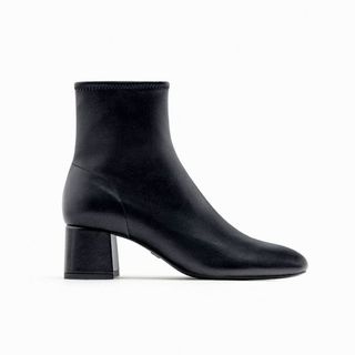 Zara Block Heel Stretch Ankle Boots