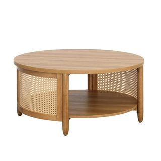 Better Homes & Gardens Springwood Caning Coffee Table, Light Honey Finish