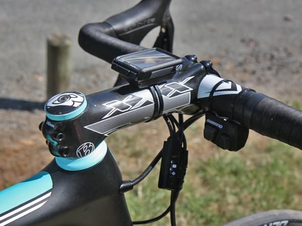 Andy Schleck (Leopard Trek) runs a massive 140mm stem on his Trek Madone.