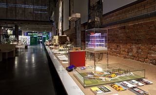 The exhibition features a timeline of key sustainability-themed projects from the late 1960s until today