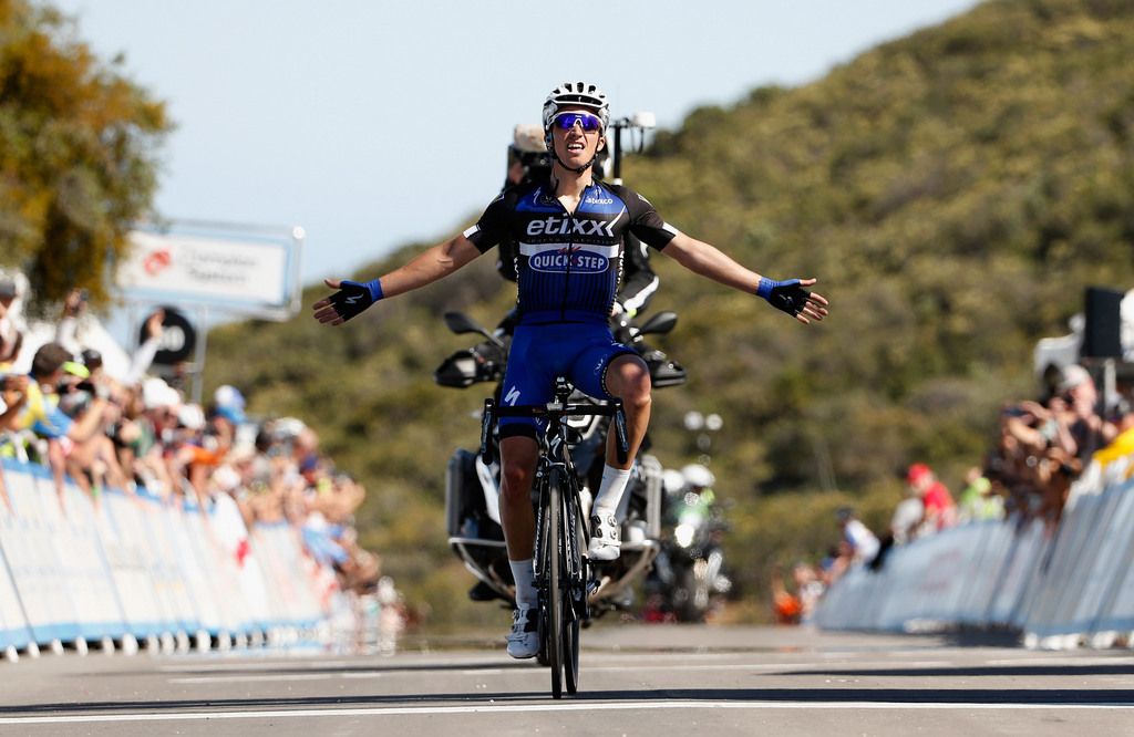 Julian Alaphilippe (Etixx - Quick-Step) celebrates winning stage 3