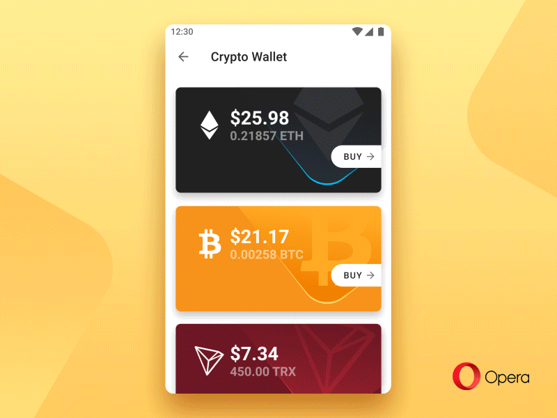 Opera Mobile's enhanced Cypto wallet