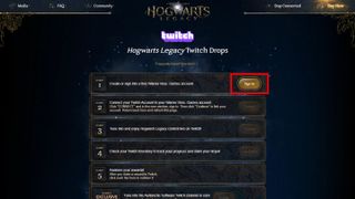 Hogwarts Legacy Twitch Drops Log In