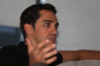 Alberto Contador in discussion with Cyclingnews