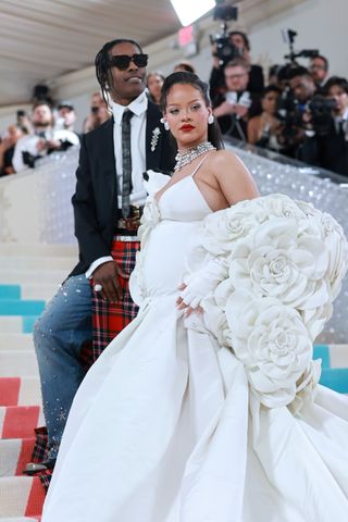 Rihanna attends The 2023 Met Gala Celebrating "Karl Lagerfeld: A Line Of Beauty" at The Metropolitan Museum of Art on May 01, 2023 in New York City. (Photo by Theo Wargo/Getty Images for Karl Lagerfeld)