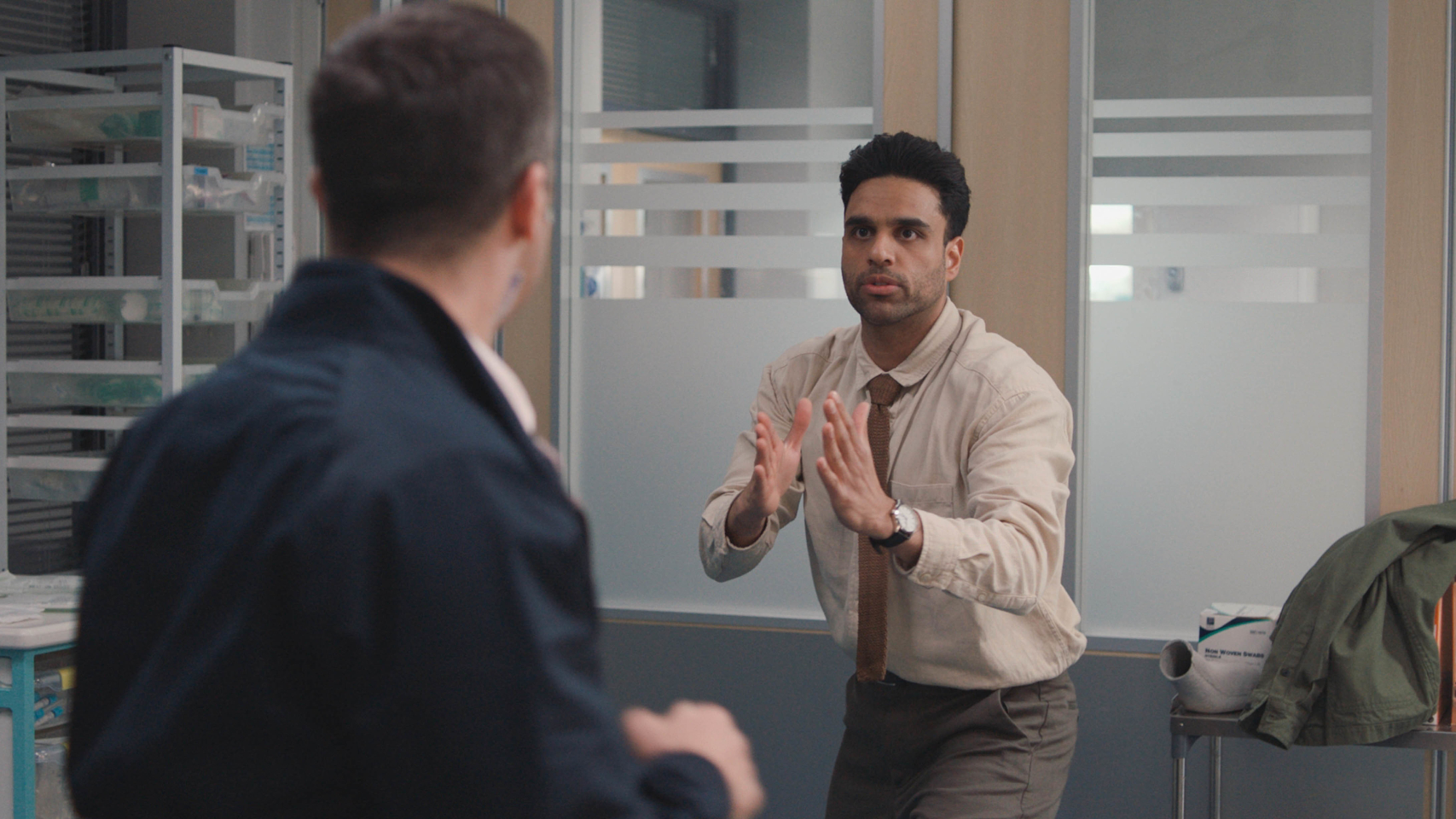 Adi (Baj (Bajaj) is poised for a scrap in Casualty