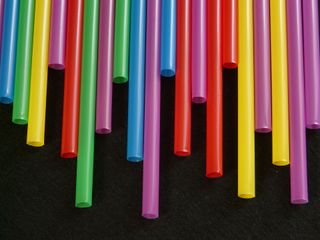 Multicoloured drinking straws