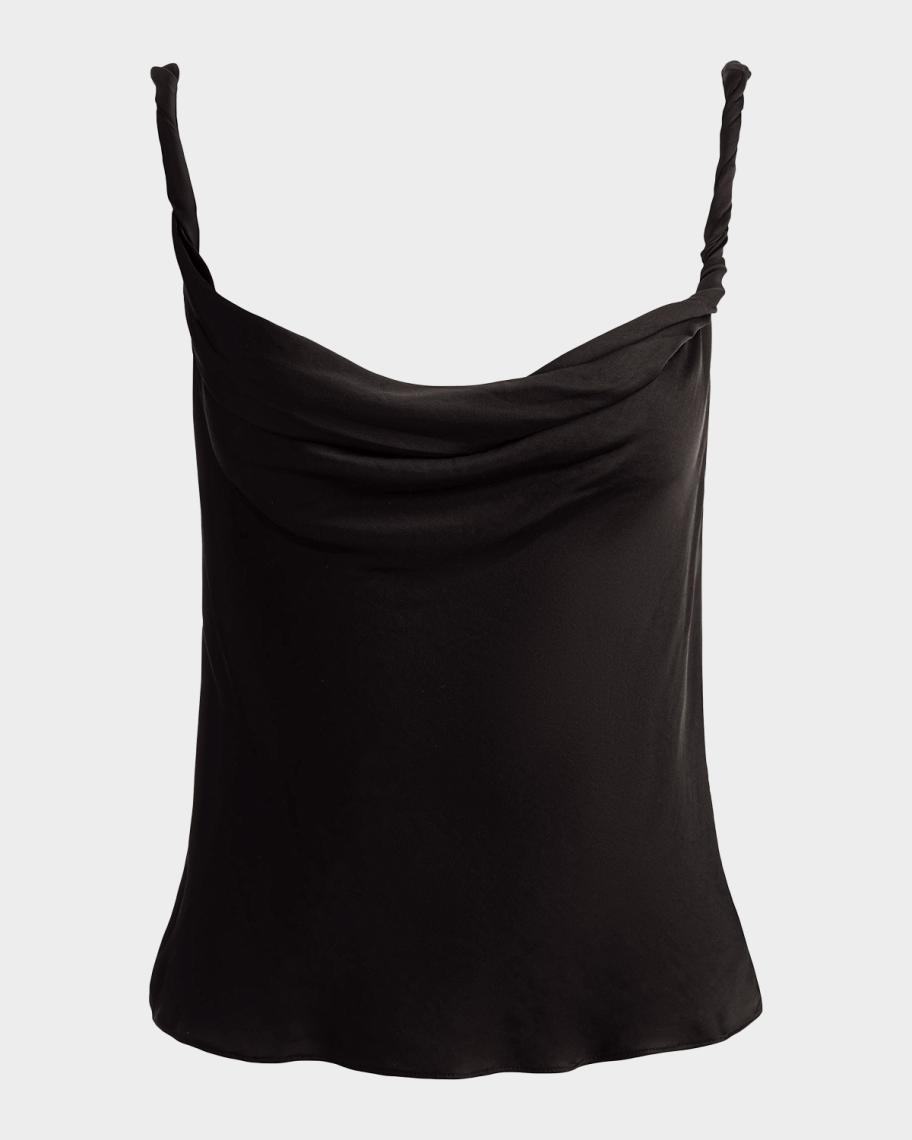 Monique Twist Strap Cowl-Neck Blouse