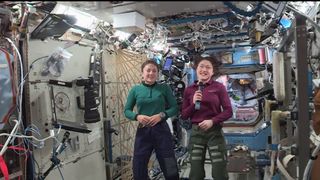 NASA astronauts Jessica Meir (left) and Christina Koch are scheduled to take a spacewalk together on Oct. 21, 2019.