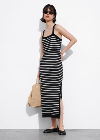 Jacquard-Knit Midi Dress