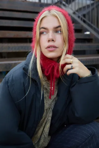 Urban Outfitters, Uo Kody Fluffy Knitted Hood