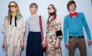 Male & female models wearing colourful clothing