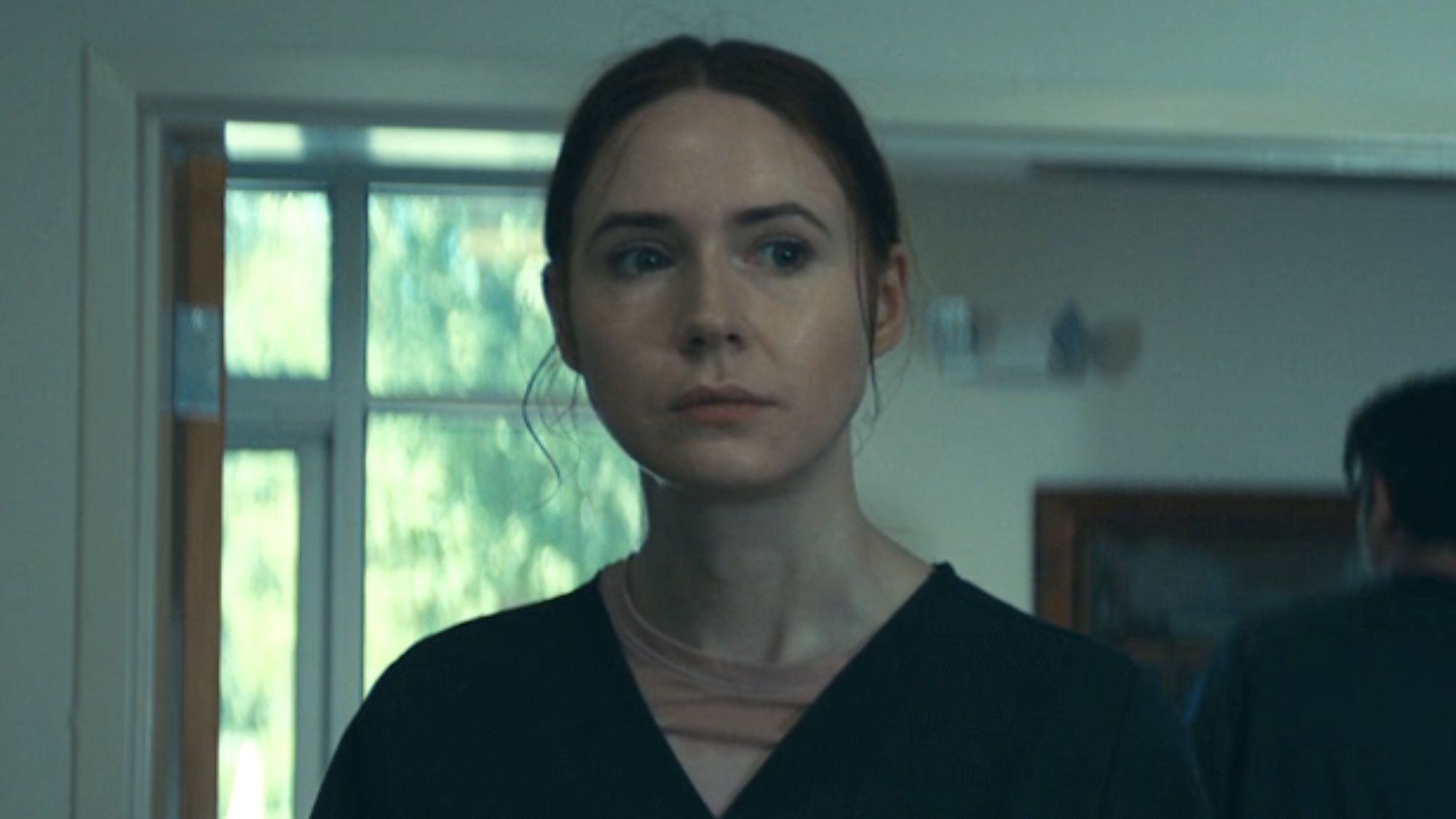 Felicia walking into hospital room with empty beds in The Life Of Chuck