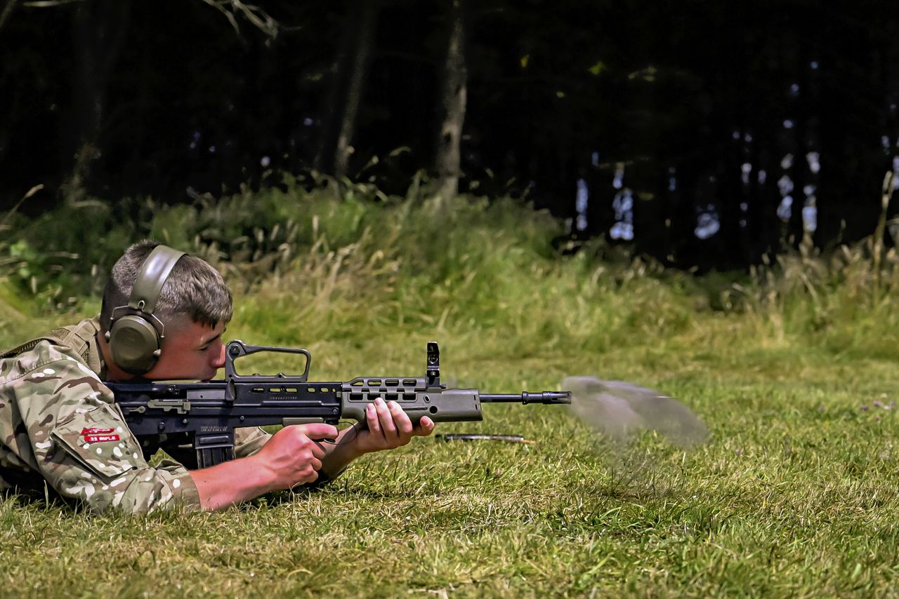 Bullet being fired from gun
