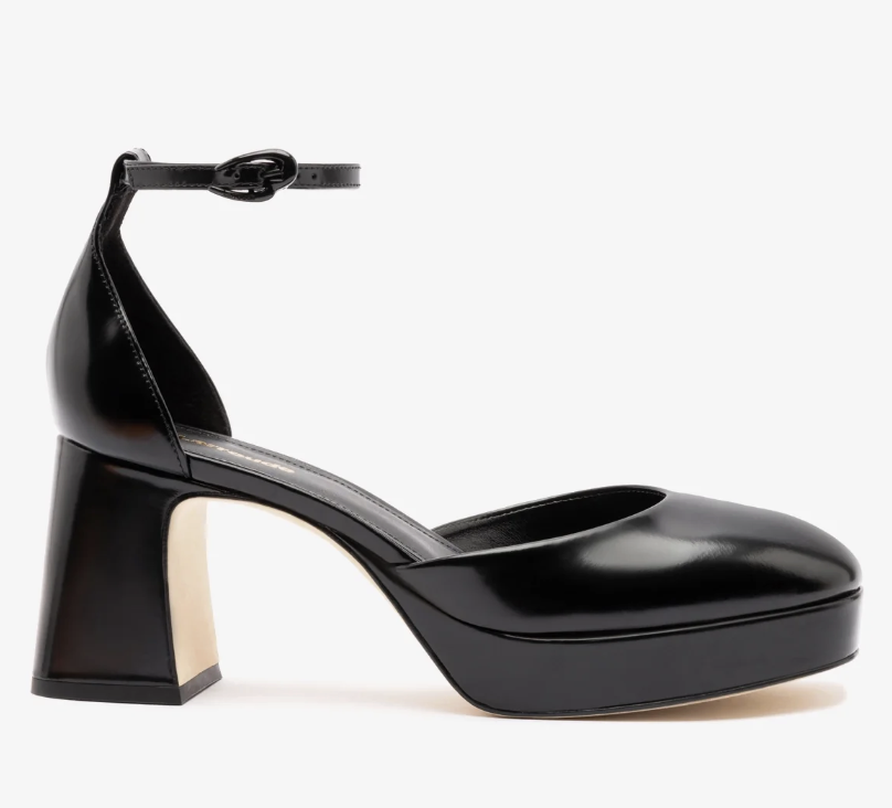 Larroud&amp;eacute;, Ari Verona Low Pump in Black Box Leather