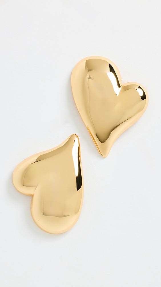 Jenny Bird Mega Art Heart Button Earrings
