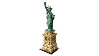 Lego Statue of Liberty on white background