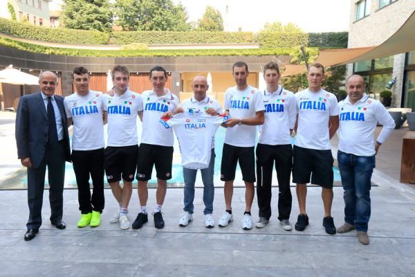 The Italian men's road team for the Olympic Games