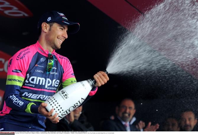 Diego Ulissi (Lampre-Merida) celebrates his first win of the Giro d'Italia