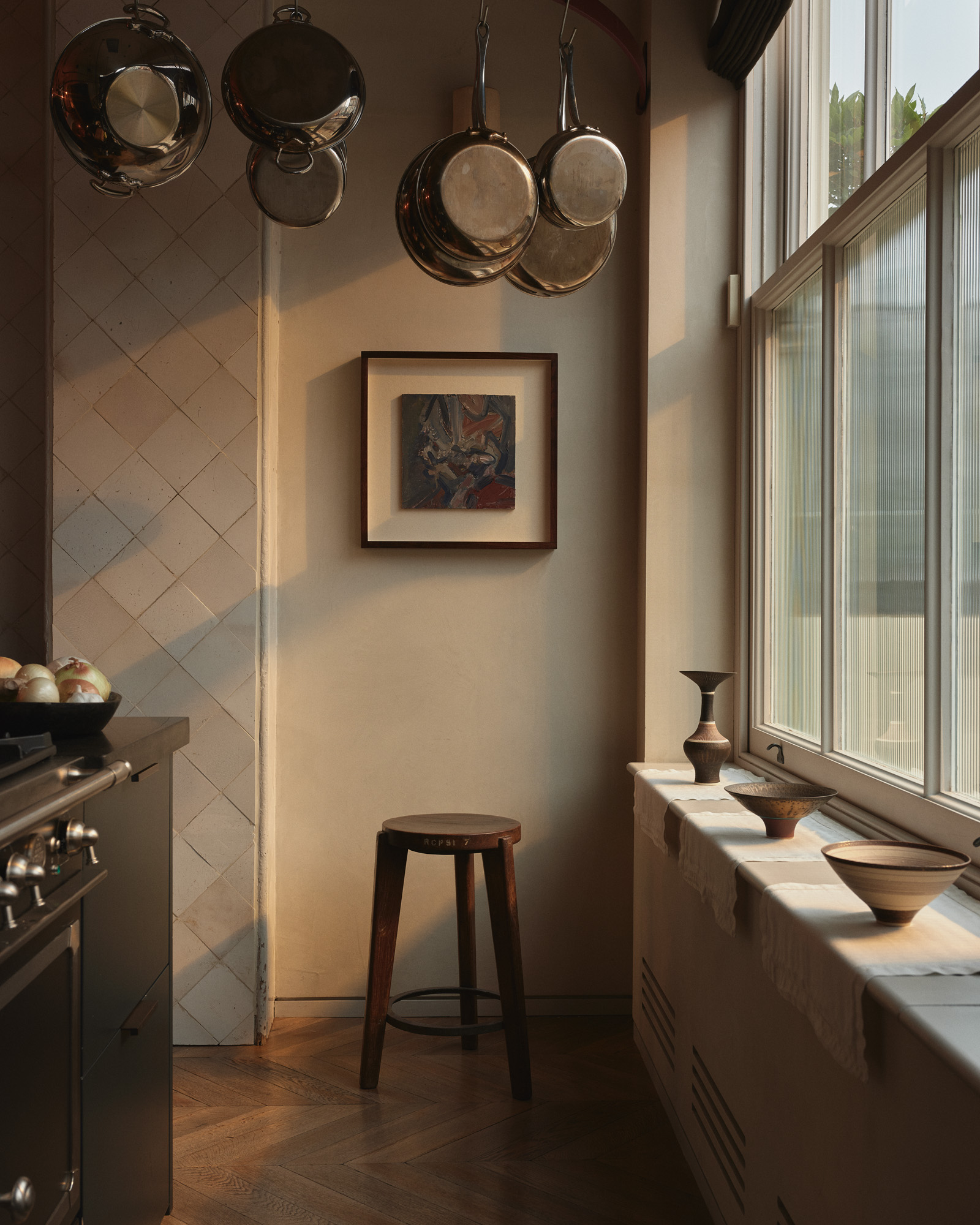 pottery arranged in North London house