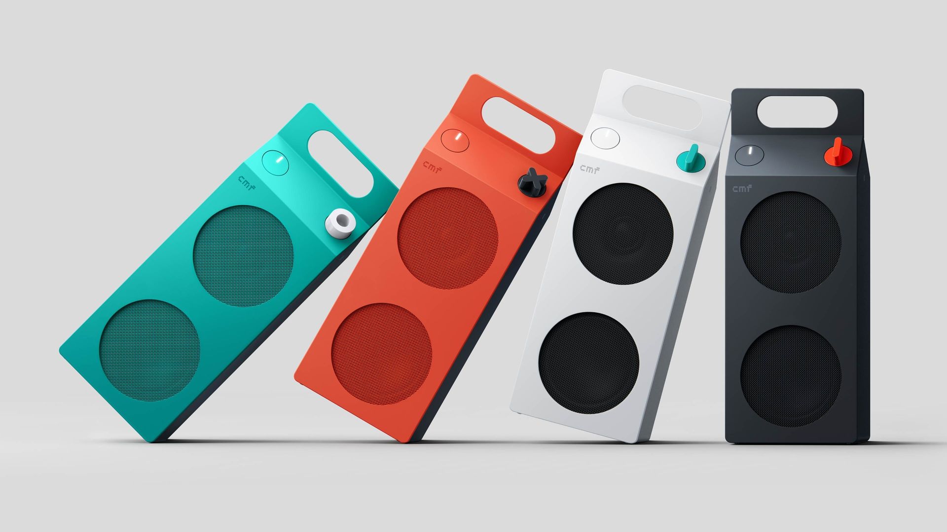 Speaker M in Turquoise, Orange, White and Dark Grey