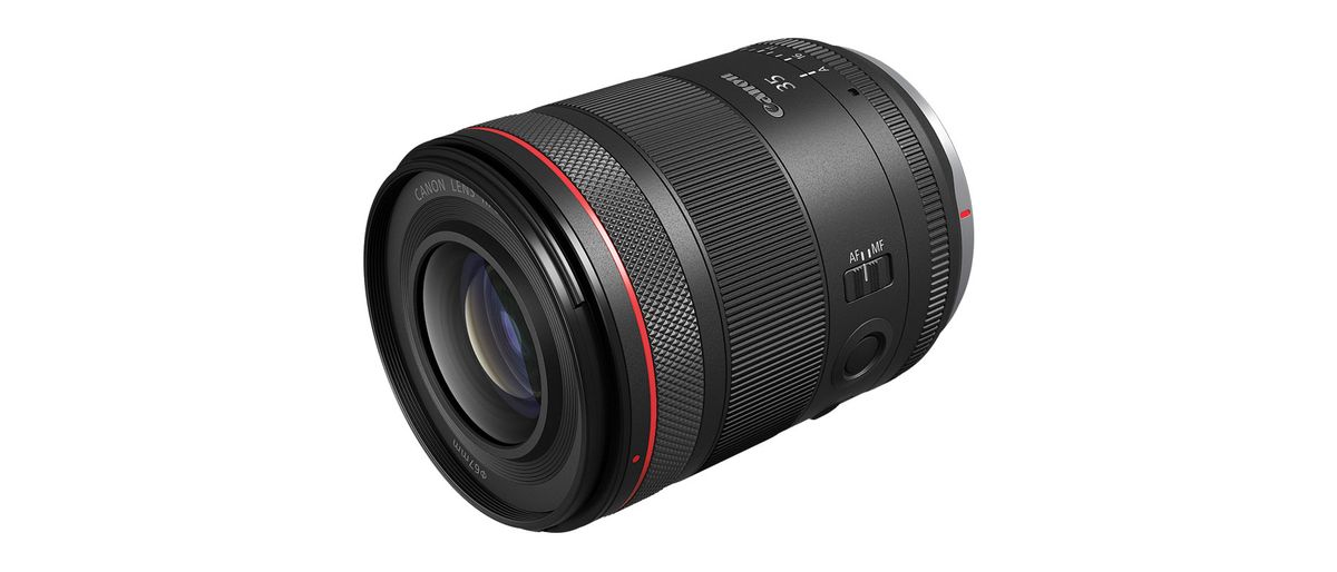 anon RF 35mm f/1.4 L VCM lens product shot on a white background