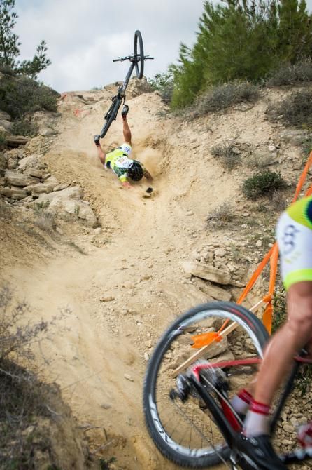 Peteris Janevics goes down