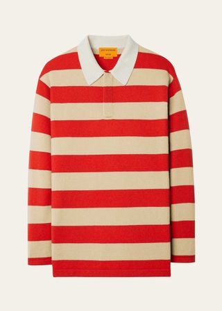 Cashmere Long-Sleeve Striped Rugby Top