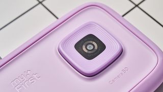 A pink myFirst Camera 50 smartphone camera for 5-12-year-olds