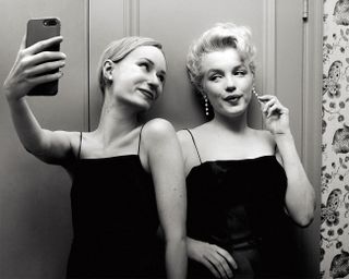 Flora Borsi with Marilyn Monroe
