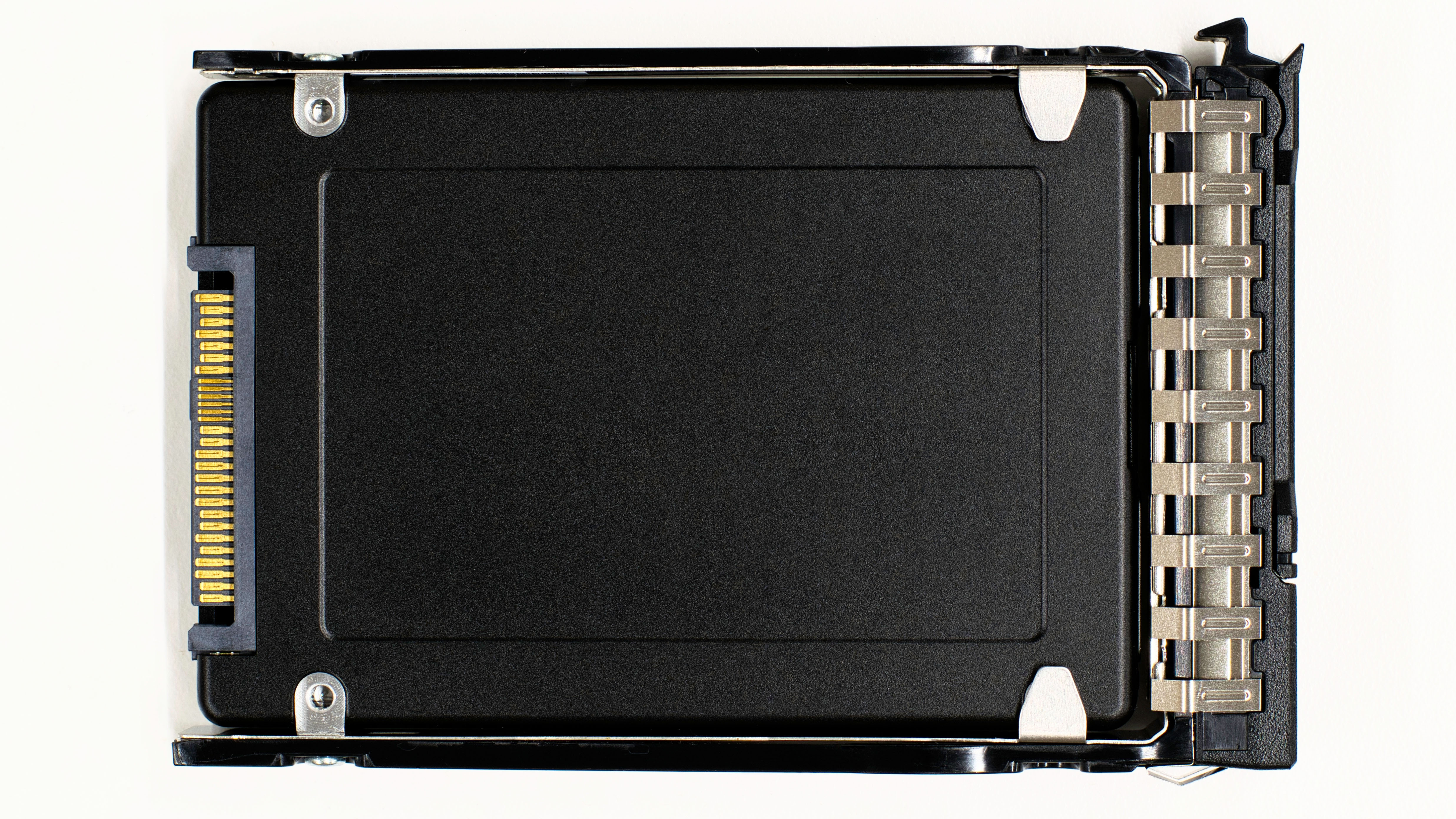 A U.2 SSD against a white background