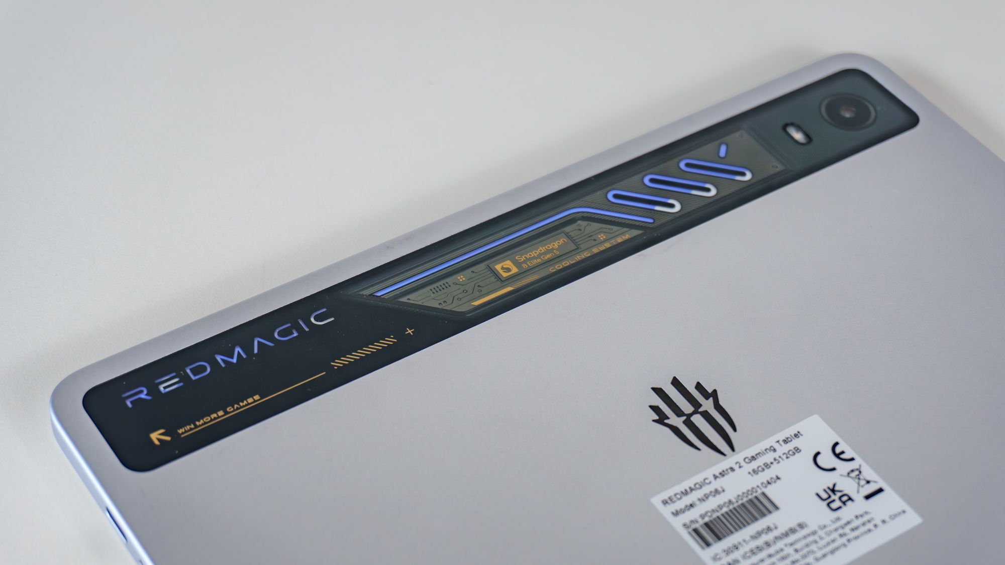 The RedMagic Astra 2's vapor chamber with RGB lighting and its rear camera
