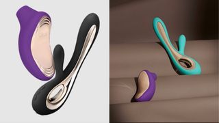 Two pictures of a sex toy kit from Lelo, one of the best sex toy kits.