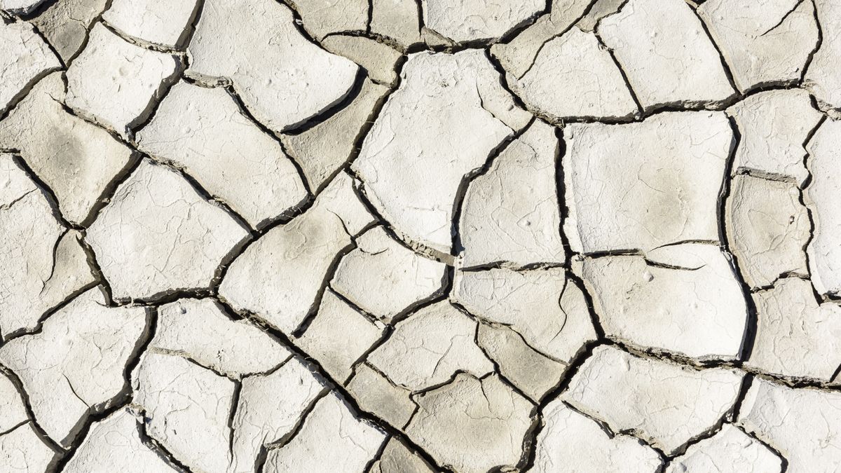 Aerial view of an arid desert landscape