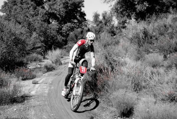 Adam Morka (Trek Canada) with a nearly insurmountable lead