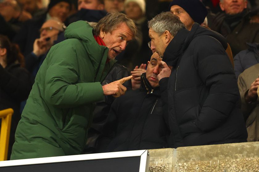 Sir Jim Ratcliffe (L) and Jason Wilcox (R) at a recent Manchester United fixtures versus Wolves