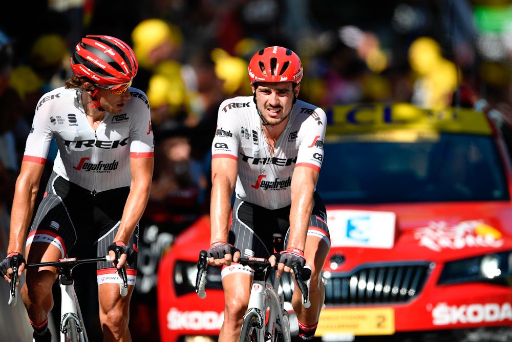 John Degenkolb rides to the finish after crashing in the finale of stage 4 at the Tour de France