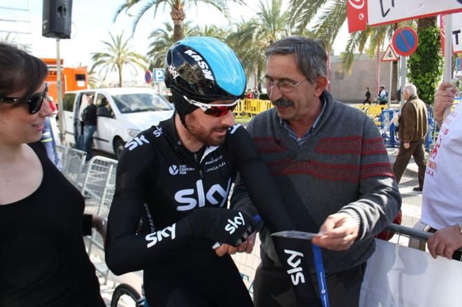 Bradley Wiggins (Team Sky) enjoys taking time out for the fans