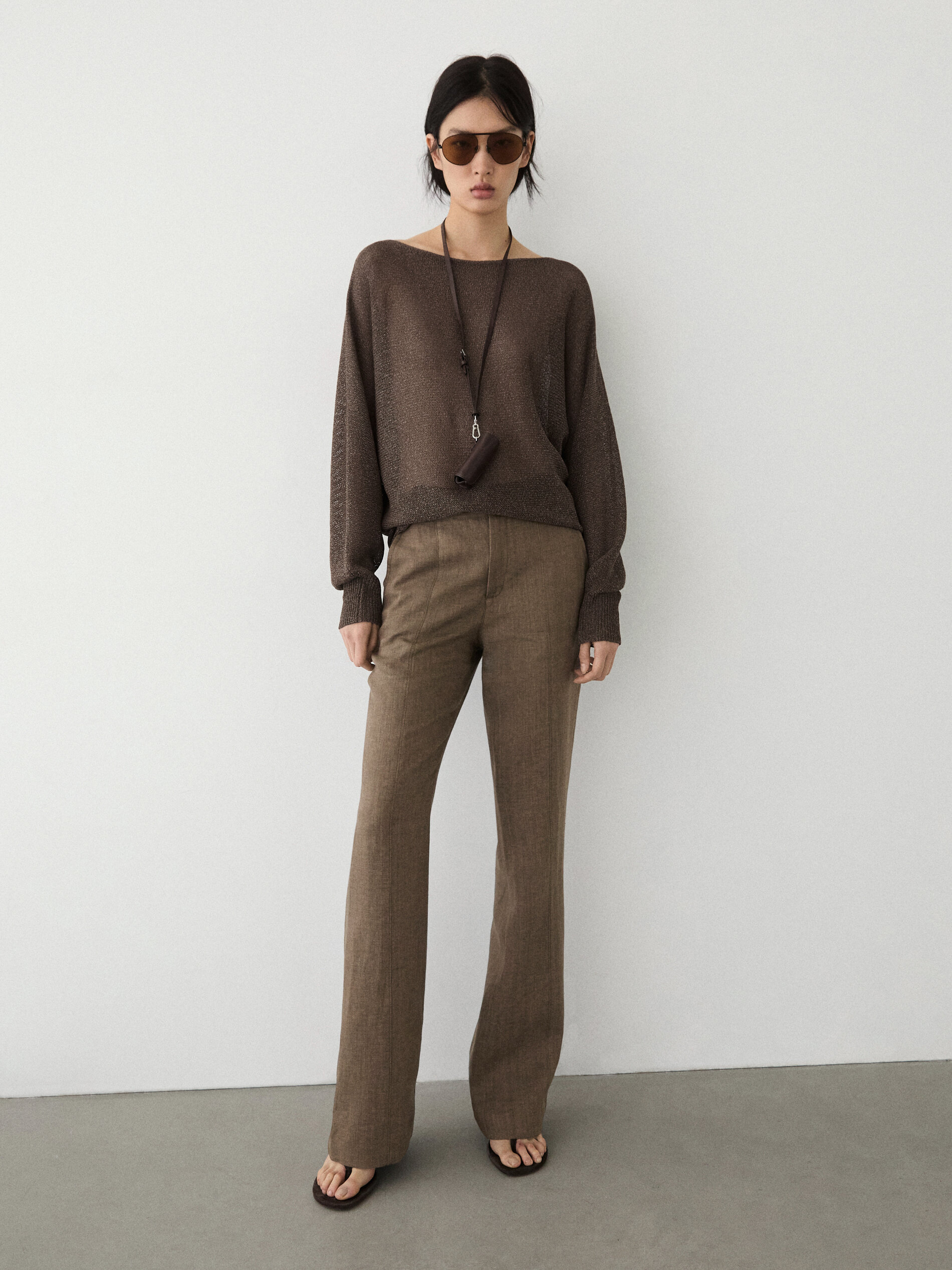 100% Linen Kick Flare Trousers