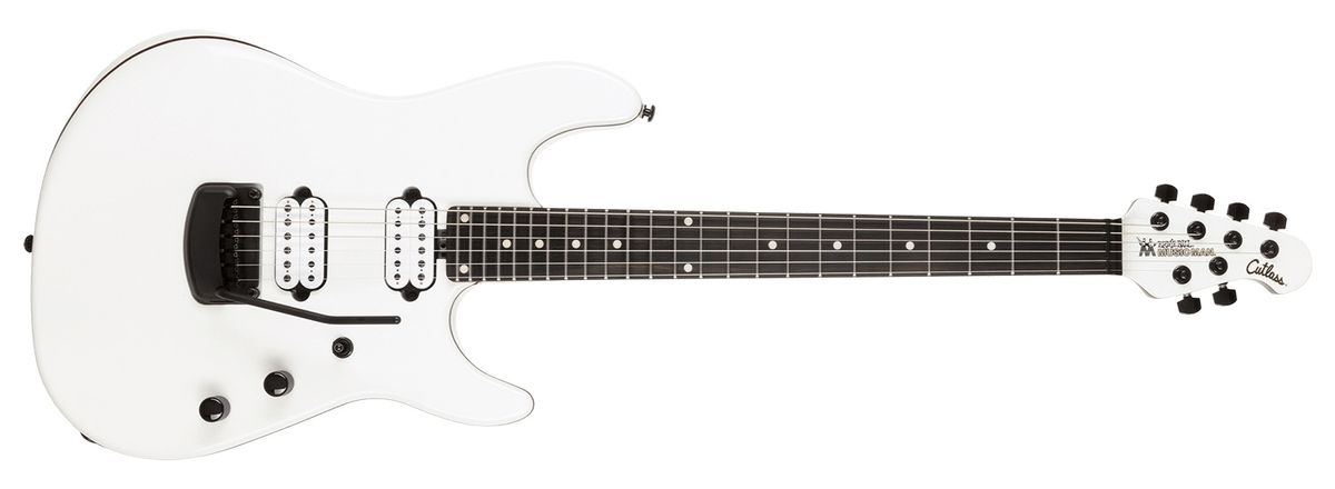 Ernie Ball Music Man's new Jason Richardson Cutlass guitar in Empress White
