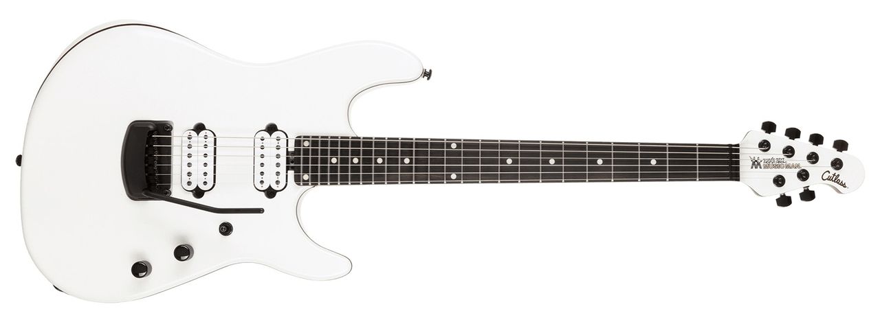 Ernie Ball Music Man's new Jason Richardson Cutlass guitar in Empress White