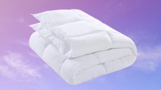 Utopia duvet cut out on marble cloud background