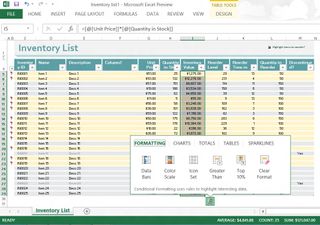 Excel 2013 - Quick analysis