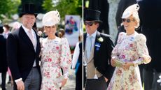  Composite of Zara Tindall wearing a pink floral dress at Royal Ascot 2024 Day 2